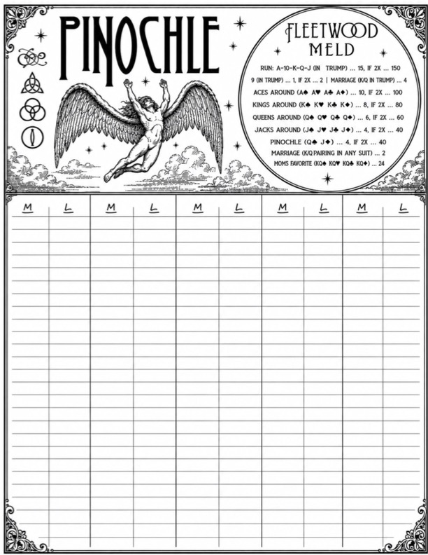 Pinochle score sheet — finished version